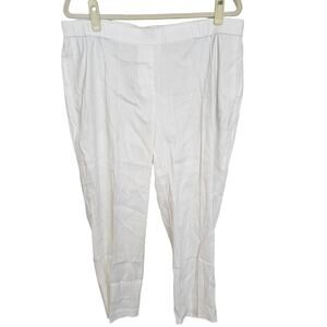 J Jill Pants Trousers Women XL White Linen Pants Womens Ankle Pants Women NEW